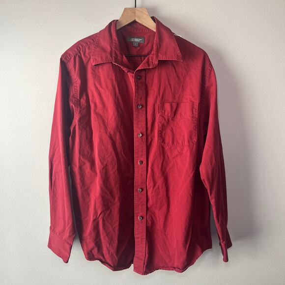 Croft & Barrow Wrinkle Resistant Cotton Long Sleeve Dress Shirt Red Size Large - Picture 1 of 6
